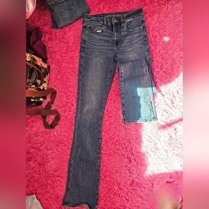 American Eagle size 6 High Rise Skinny Kick Jeans in Indigo